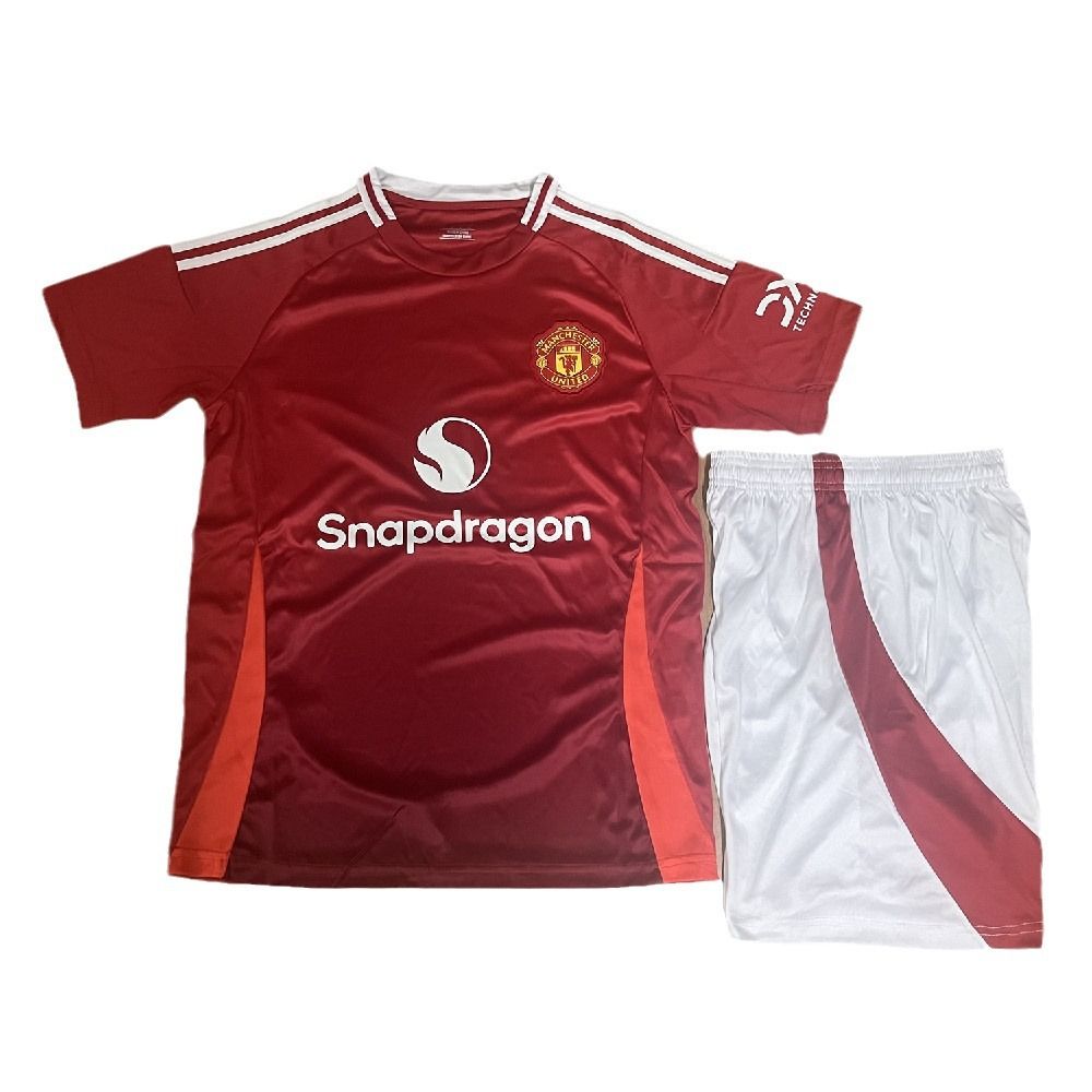 2024-2025 Manchester United home football suit kit, adult sports suit kit, children's fan sports suit