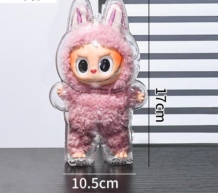 Labubu transparent macaron protective case - standing protection cover, sitting protection cover. Better dust-proof and more protective for the figurine.