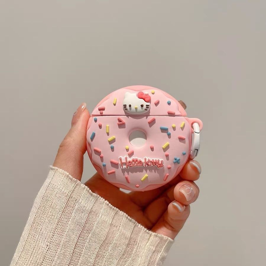 Cute KT Donut Silicone Earphone Case for AirPods Pro 2, Apple 5th Generation, and AirPods 3 Earphone Shell