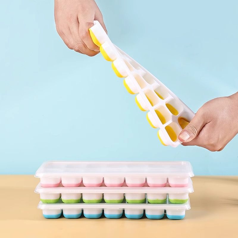 Ice cube mold silicone household homemade ice cube tray ice cream freezer frozen ice cubes ice block making tool food and baby-grade material