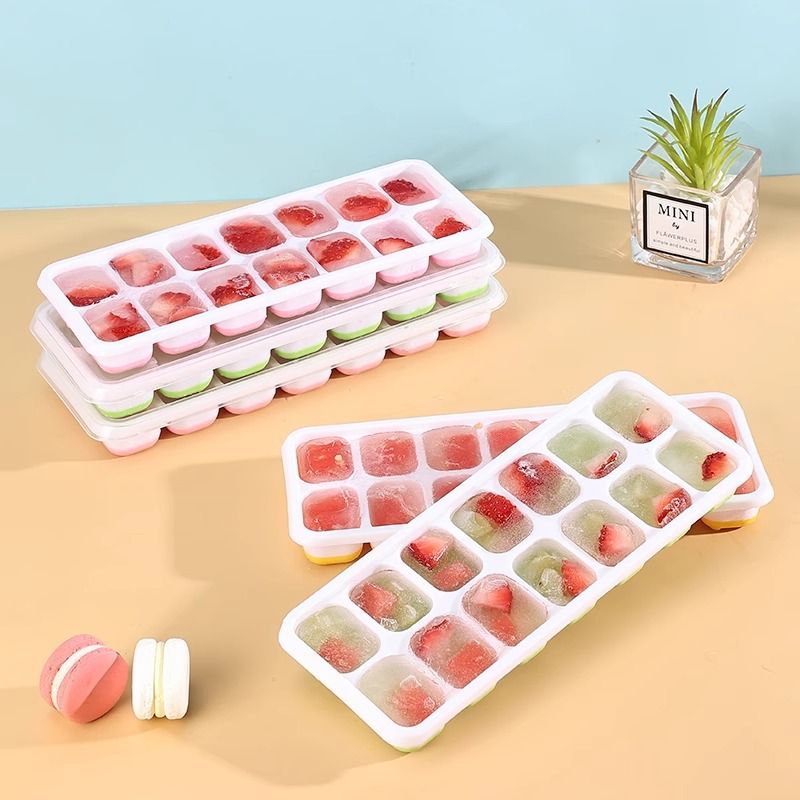 Ice cube mold silicone household homemade ice cube tray ice cream freezer frozen ice cubes ice block making tool food and baby-grade material