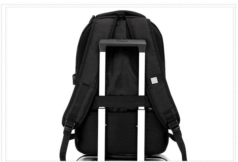 New pure color business backpack, large capacity travel bag, men's backpack for work and leisure, scientific load-relieving laptop bag..