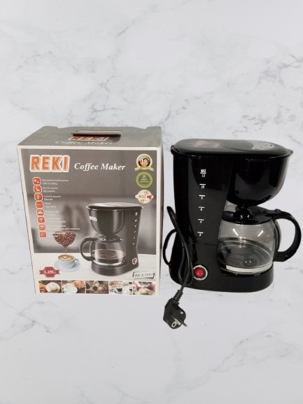 🔥REKI Automatic Coffee Maker – Fast Brewing Machine with Glass Pot | Easy One-Touch Use | Compact & Durable | Stylish Design for Home & Office – Enjoy Fresh Coffee Daily ☕