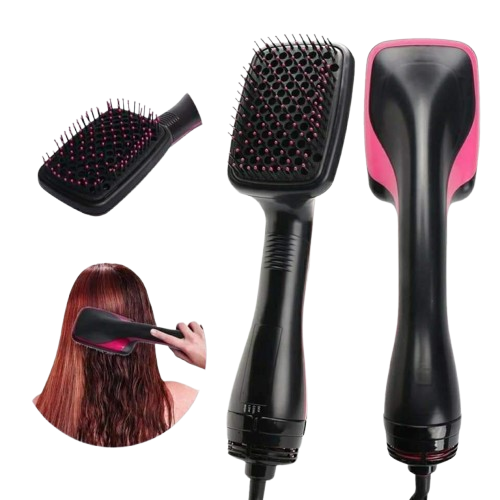 🔥 Professional 2-in-1 Hair Straightener Comb & One-Step Hot Air Brush | Travel Blow Dryer Brush & Electric Hair Styler