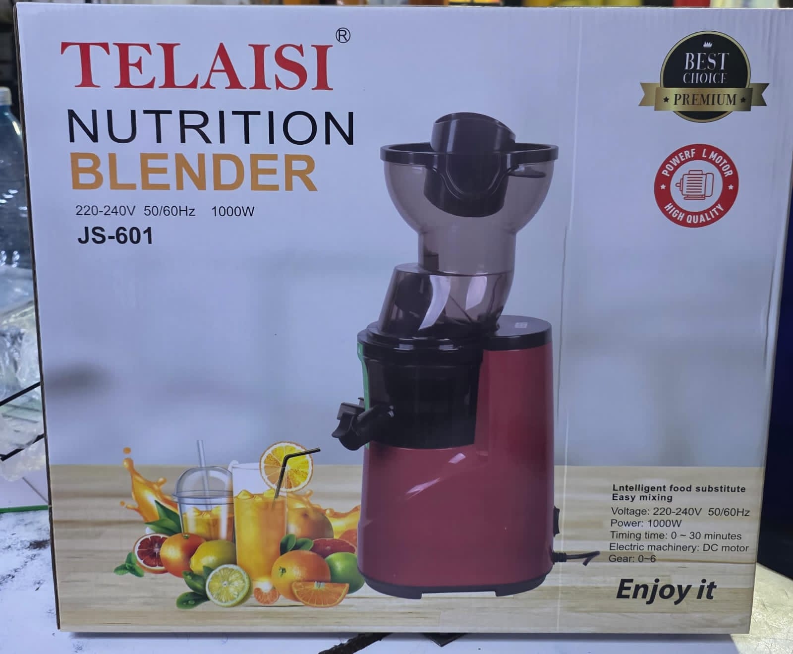 TELAISI Electric Slow Juicer (Cold Press) – Original Nutrition Juice Extractor with Pulp Separation, Quiet Motor, Reverse & Easy-Clean, Large Feed Chute- ginger shots, Fresh Fruit & Vegetable Juicing