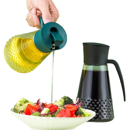 “Premium 630ml Glass Oil Jar – Airtight Storage Container for Cooking Oils & Condiments”