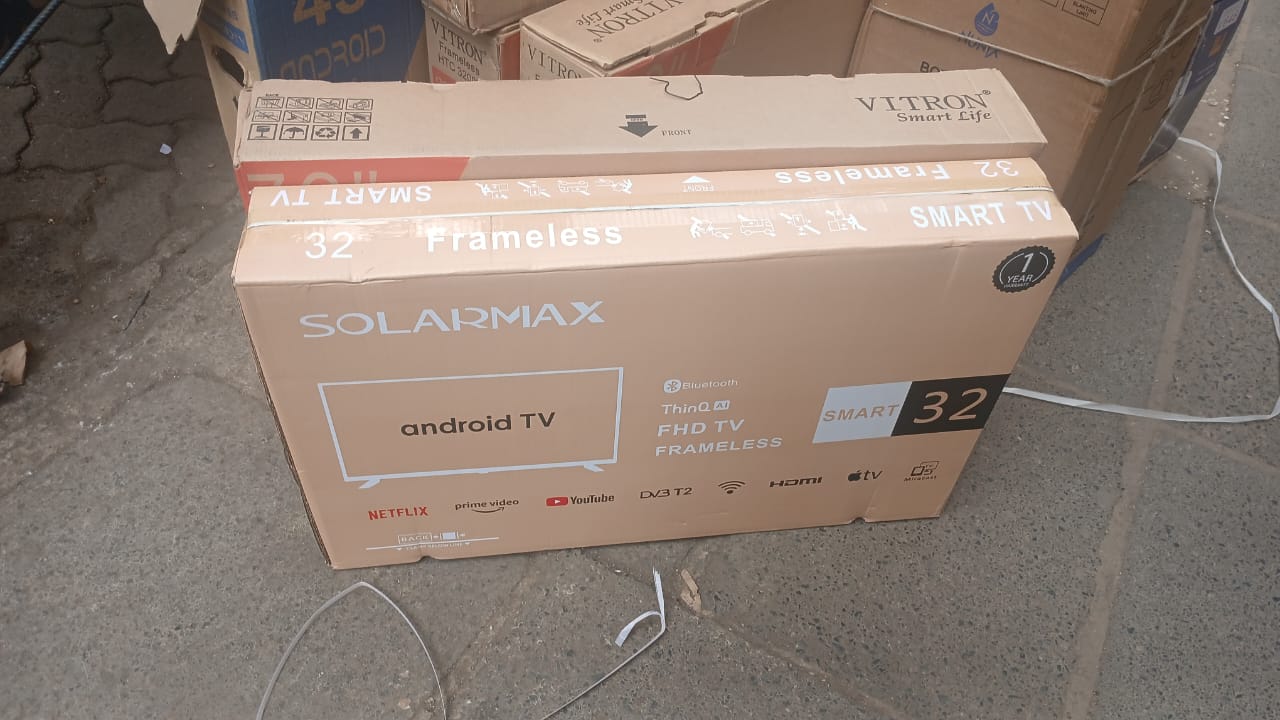 📺 Solarmax 32-Inch Frameless Android Smart TV – FHD, ThinQ AI, Bluetooth, YouTube, Netflix, HDMI, Miracast, DVB T2, Wi-Fi, No Gifts 🎬📡