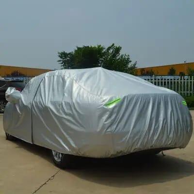 High Quality Universal Grey Car Cover with Inner Fleece Lining & Side Reflectors – All Weather, Waterproof, Scratch & Heat Resistant Outdoor Protection