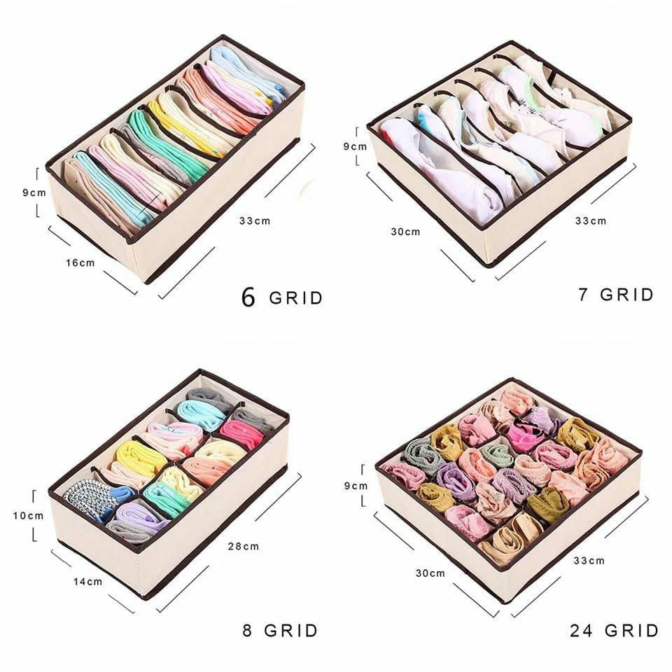 4-Piece Undergarments Organizer Set – Multipurpose Closet Drawer Divider for Bras, Socks, Underwear, and More – Neat Storage Solution for Wardrobes and Drawers