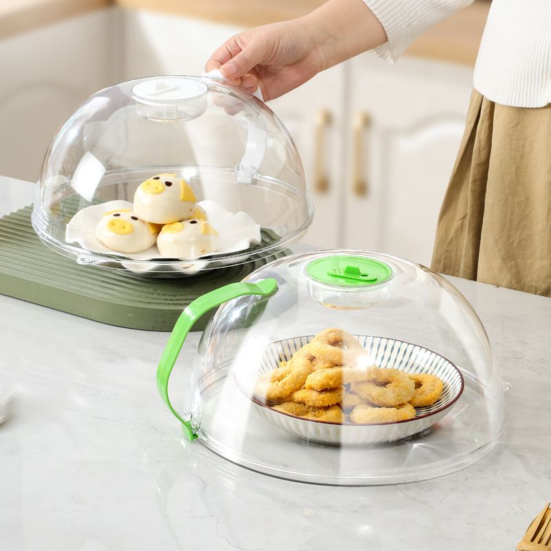 Large Acrylic Microwave Food Cover with Steam Vent and Handle – Food-Grade BPA-Free Lid for Moisture Retention and Even Heating – Big Size Microwave Steamer Cover