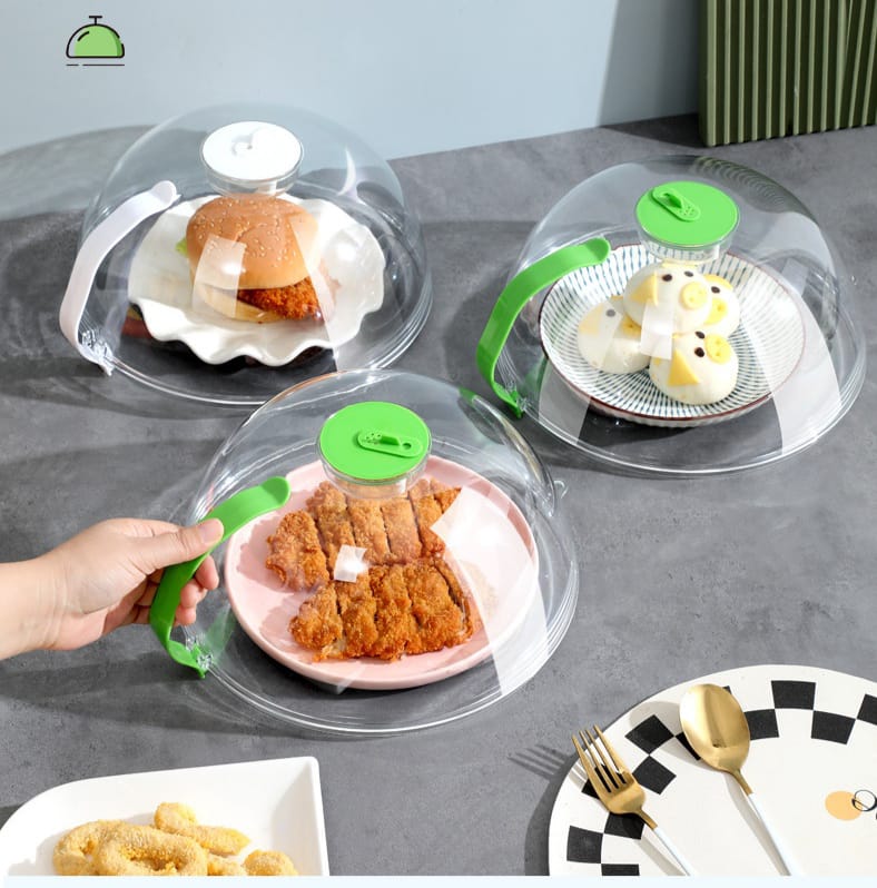 Large Acrylic Microwave Food Cover with Steam Vent and Handle – Food-Grade BPA-Free Lid for Moisture Retention and Even Heating – Big Size Microwave Steamer Cover