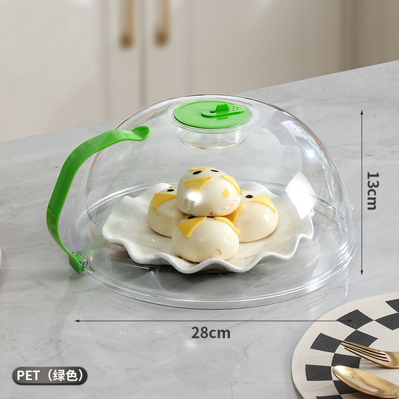 Large Acrylic Microwave Food Cover with Steam Vent and Handle – Food-Grade BPA-Free Lid for Moisture Retention and Even Heating – Big Size Microwave Steamer Cover