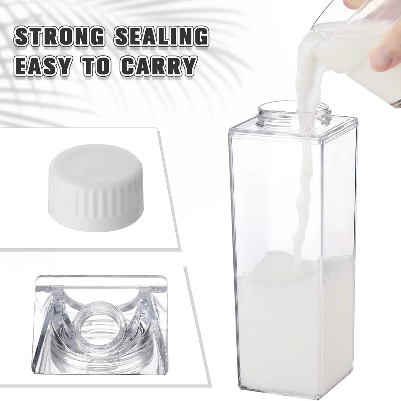 1L Multipurpose Space-Saver Bottle for Milk, Water & Beverages – Compact Acrylic Container for Fridge Storage, Kitchen, Travel, or Daily Use – Durable & Easy to Clean
