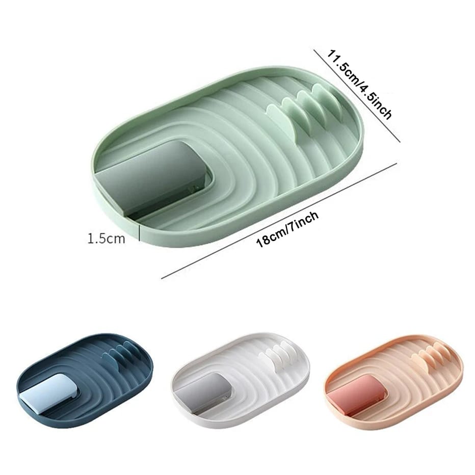 Nordic Style Pot Lid Holder – Multifunctional Plastic Kitchen Spoon Rest & Utensil Stand for Pot Lids, Spoons, and Cooking Tools, Space-Saving Countertop Organizer