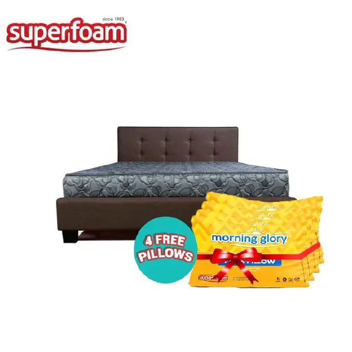 🎁 4 FREE Pillows! Superfoam Morning Glory Mattress 🛏️ | 8" High-Density Foam | Quilted Soft Cover | Breathable & Durable | Heavy Duty Build | 2-Year Warranty 🌙✨