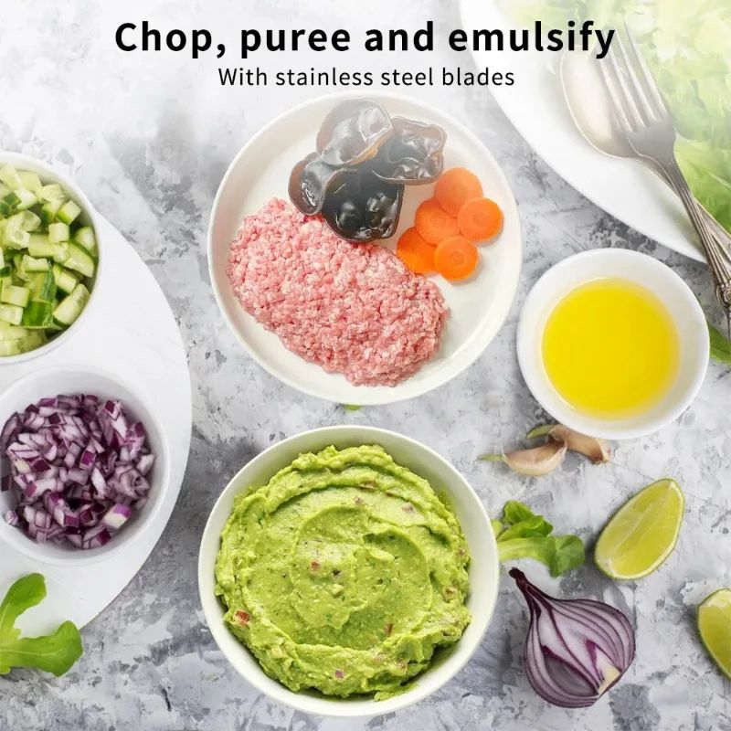 Electric Food processor/Food Chopper/Meat Grinder Electric with 2 Sets Stainless Steel Blades 2L