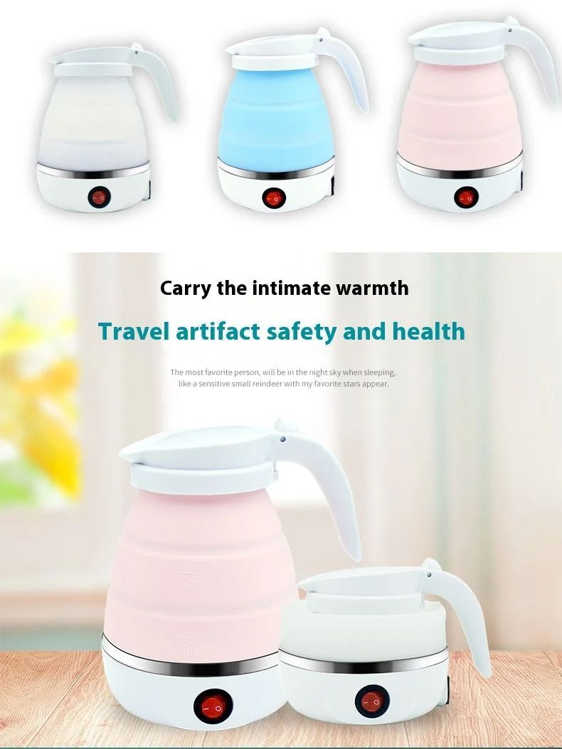 Mini Portable Foldable Electric Kettle 600ML Household Travel Kettle Kitchen Appliances Teapot High Temperature Boiling Water