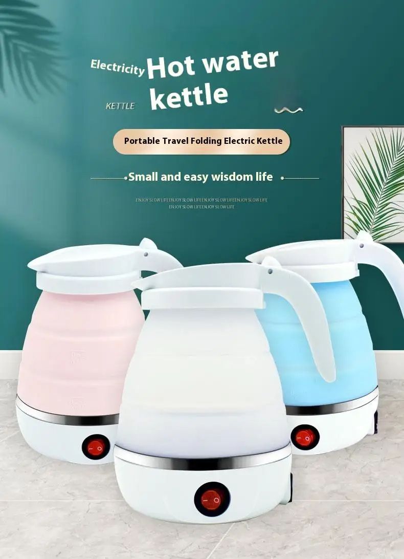 Mini Portable Foldable Electric Kettle 600ML Household Travel Kettle Kitchen Appliances Teapot High Temperature Boiling Water