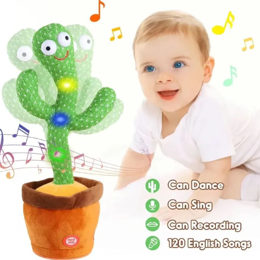 Talking Cactus Baby Toy Dancing Cactus Repeats What You say for Kids with 120 English Songs Dancing Toy for Gift Toddle Girls Boys