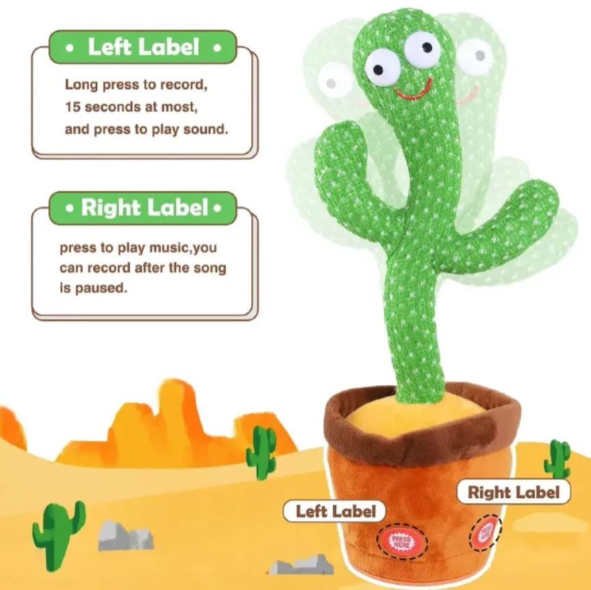 Talking Cactus Baby Toy Dancing Cactus Repeats What You say for Kids with 120 English Songs Dancing Toy for Gift Toddle Girls Boys