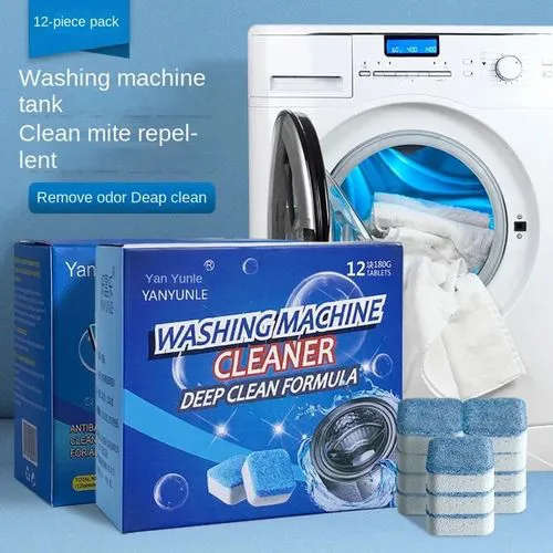12 PCS Washing Machine Cleaner Effervescent Tablets Deep Cleaning Remove Odor Decontamination Tablet Household Supplies