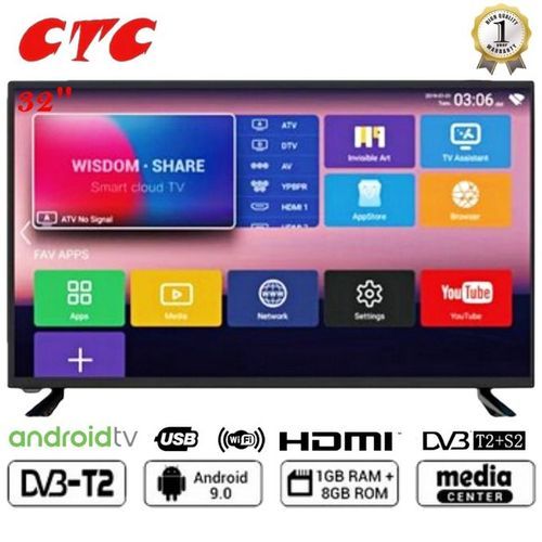CTC 32" SMART HD LED TV With Inbuilt Decoder For Local Channels, Multiple USB&HDMI Ports, Television(1 Year Warranty) + FREE DELIVERY TO YOUR DOORSTEP TODAY