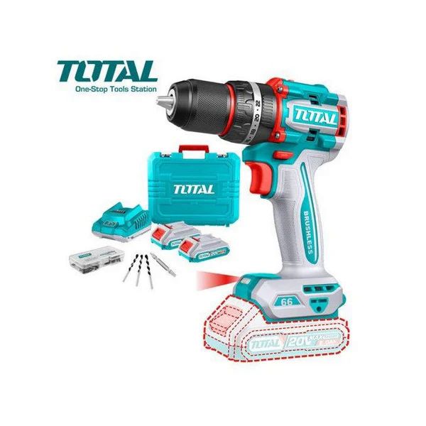 Total  TIDLI20668 Compact Brushless Cordless Impact Drill 66Nm 20v