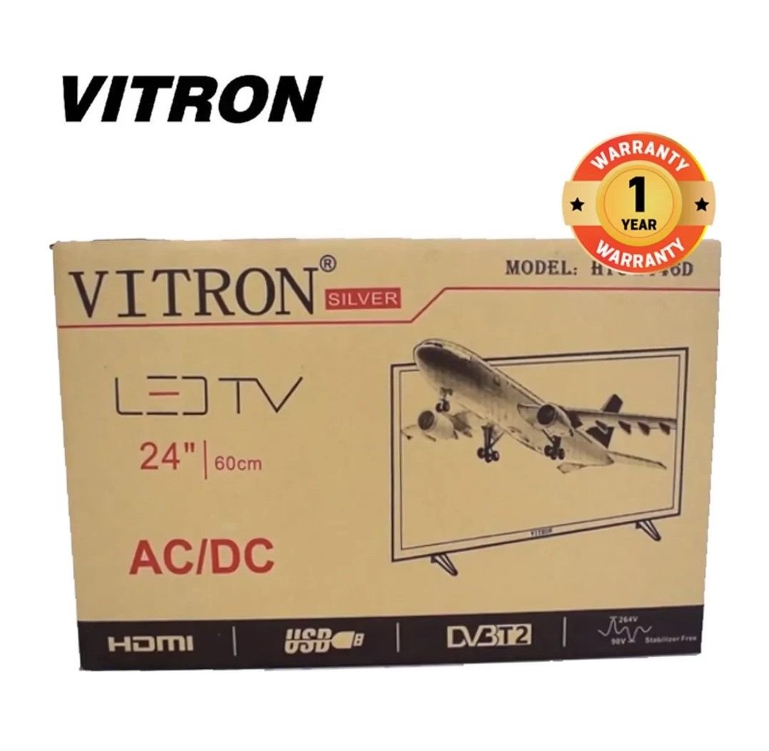 Vitron 24 Inch HTC2446 Digital Television LED HD TV AC DC Inbuilt Decoder 24 Inch TV