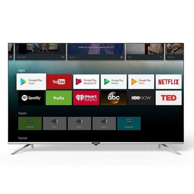 Vitron 43 Inch Smart TV HTC4068S Android 11 Smart LED HD Television Youtube Netflix AC Input USB HDMI Multifunctional Frameless TV DVB-T2 1G+8GB Bluetooth Enabled HD Android Television Inbuilt Decode