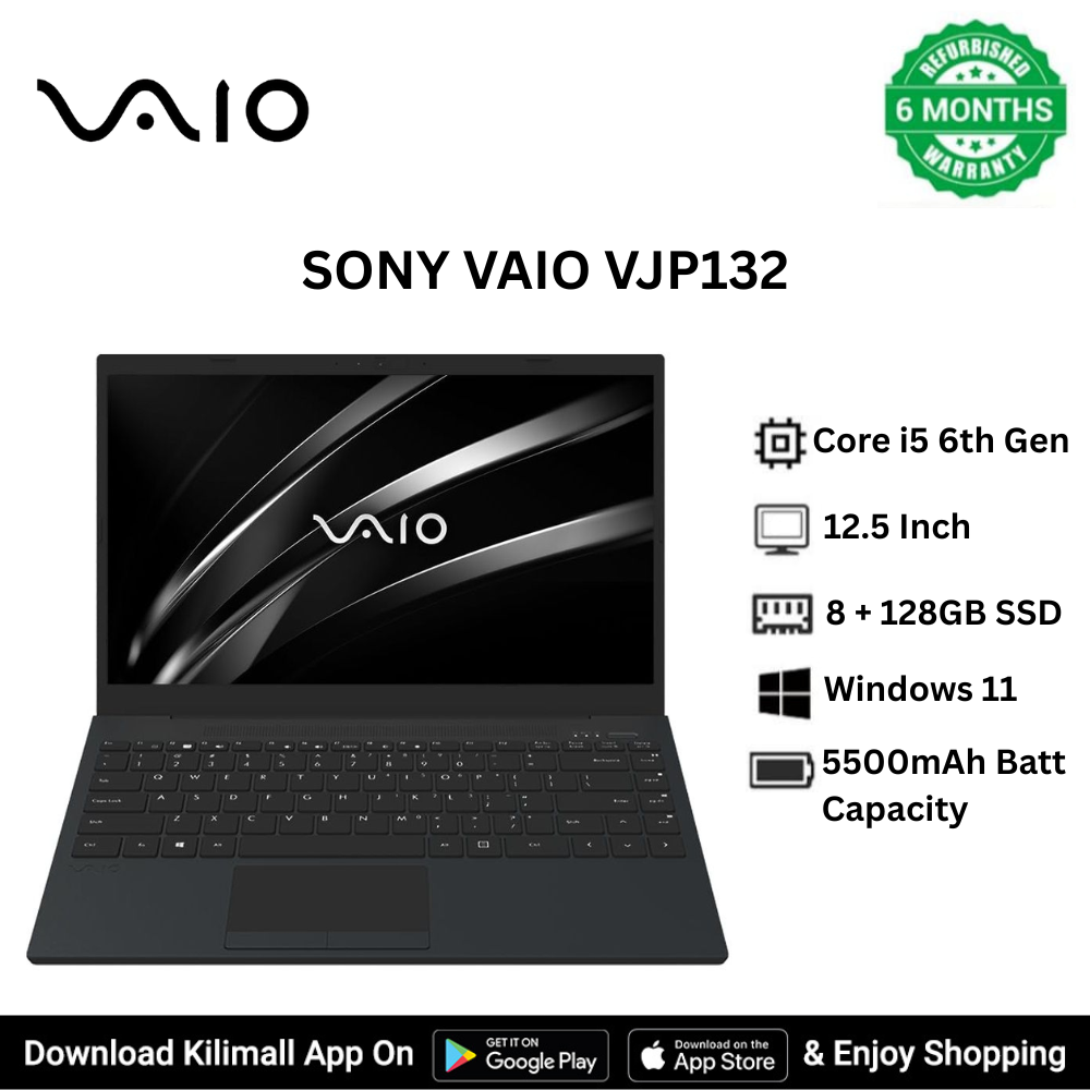 Refurbished Sony Vaio VJP132  Intel Core i5 6th generation laptop 8GB RAM 128GB SSD Lightweight Laptop good for Students & Business USB 3.0 HDMI VGA Wi-Fi ports  Bluetooth HD webcam Intel HD Graphics