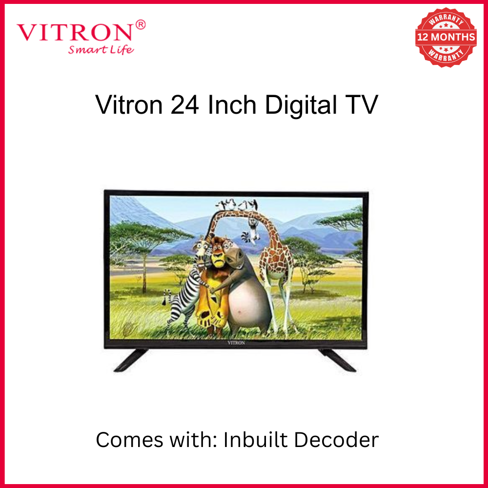 Vitron 24 Inch HTC2446 Digital Television LED HD TV AC DC Inbuilt Decoder 24 Inch TV