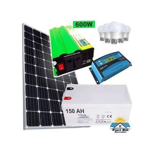 Solarmax Solar 200 Watts Solar Panel All Weather Monocrystalline Full Kit + 150Ah Solar Battery + 20 Amp Digital Controller + 600watts Solar Inverter + 5 Bulbs