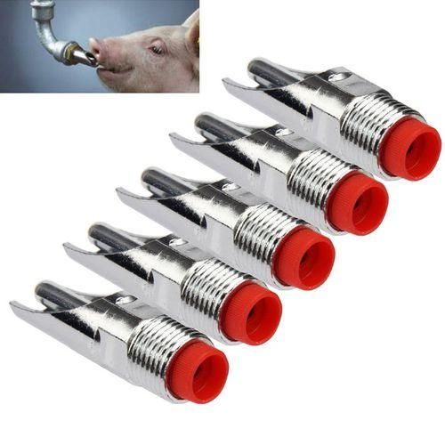 Automatic Stainless Pigs Nipple Drinkers 5 Pieces