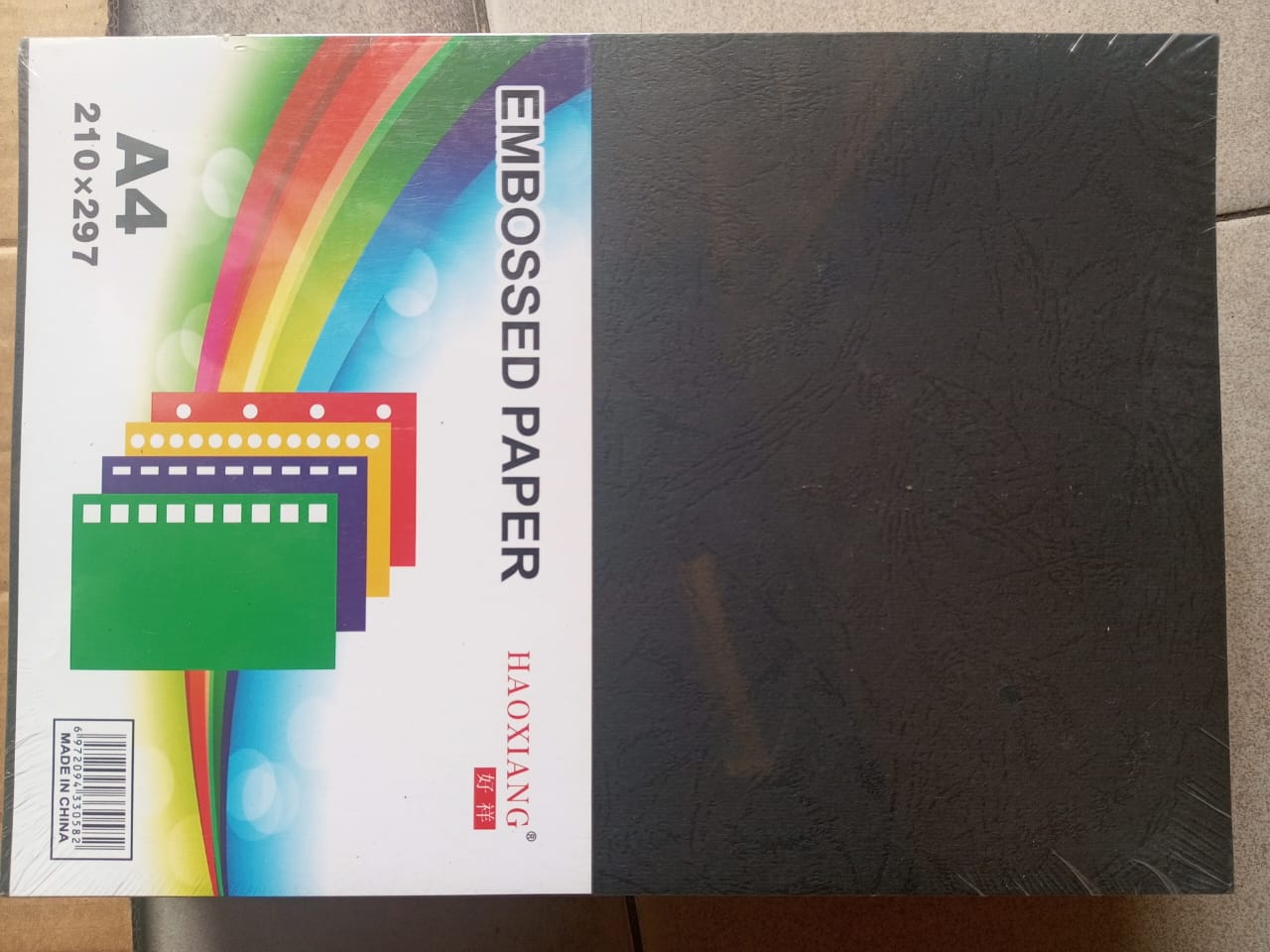 A4 Black Binding Cover - Embossed paper 100 Sheets Bottom Cover