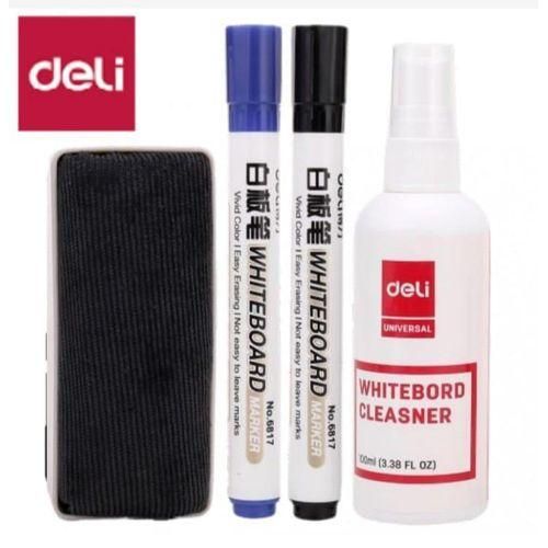 4 Pieces Whiteboard Cleaning Set (Eraser, Whiteboard Pen And Whiteboard Cleaning Spray)
