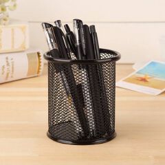 Round Metal Mesh Pen Holder/ Desk Organizer - cup