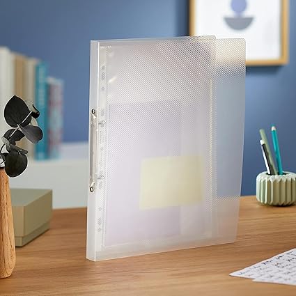 A4 Size Transparent 16 mm 2 Ring Binder, Refillable Paper Folder for School, Meetings, Office, Travel & Home , Waterproof, Travel Friendly & Eco-Friendly Document Organizer