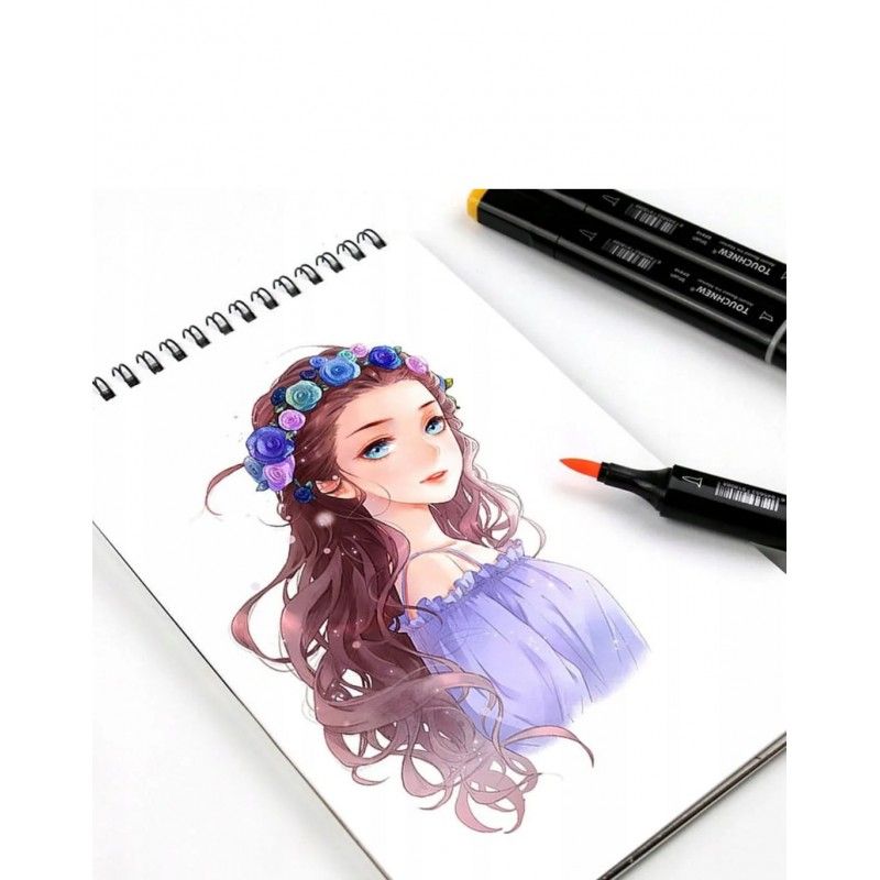 A4 Twin Sketch Book Top Spiral, Aqua Marker papers  35 sheets of 190Gsm 35 and Alcohol Markers paper 25 Sheets of 200Gsm ( 60 Sheets) Bleed proof, Professional Art Supplies for Adults & Teens.