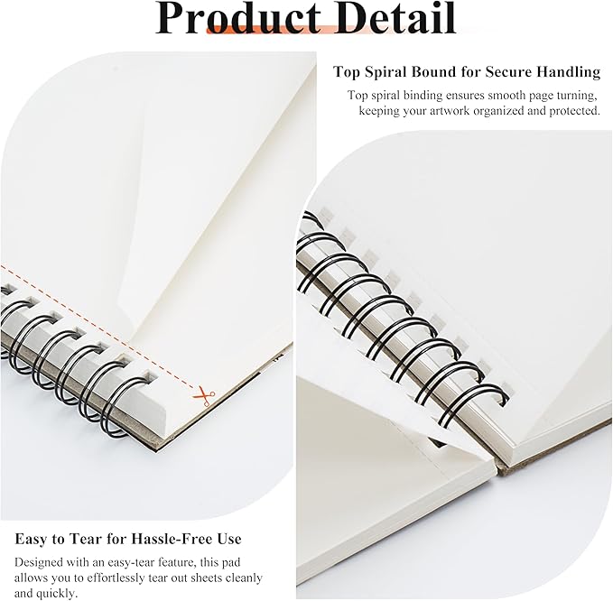 A4 Sketch Book – 80 Pages Spiral-Bound Drawing Pad for Artists, Students & Designers 100Gsm