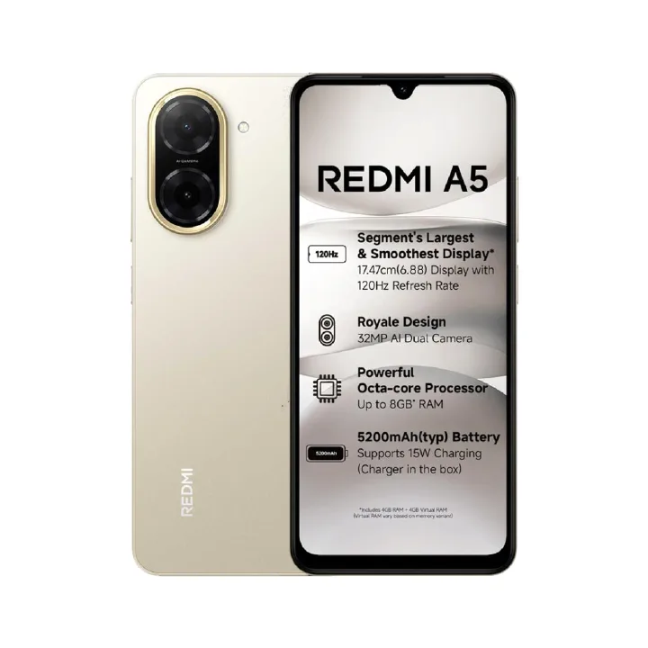 XIAOMI Redmi A5, 6.88", (3GB + 64GB ),4GB + 128GB) 5200mAh, DUAL SIM, 4G, Dual Sim,