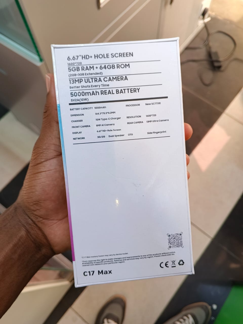 NEW ARRIVAL CORN C17 MAX 6.67'' HD * HOLE SCREEN 64GB + 5GB (3+2) 5000mAh BATTERY 3G NETWORK 13MP ULTRA CAMERA 8MP AI CAMERA OCTA-CORE ANDROID DUAL SPEAKER SIDE-FINGERPRINT SMARTPHONE