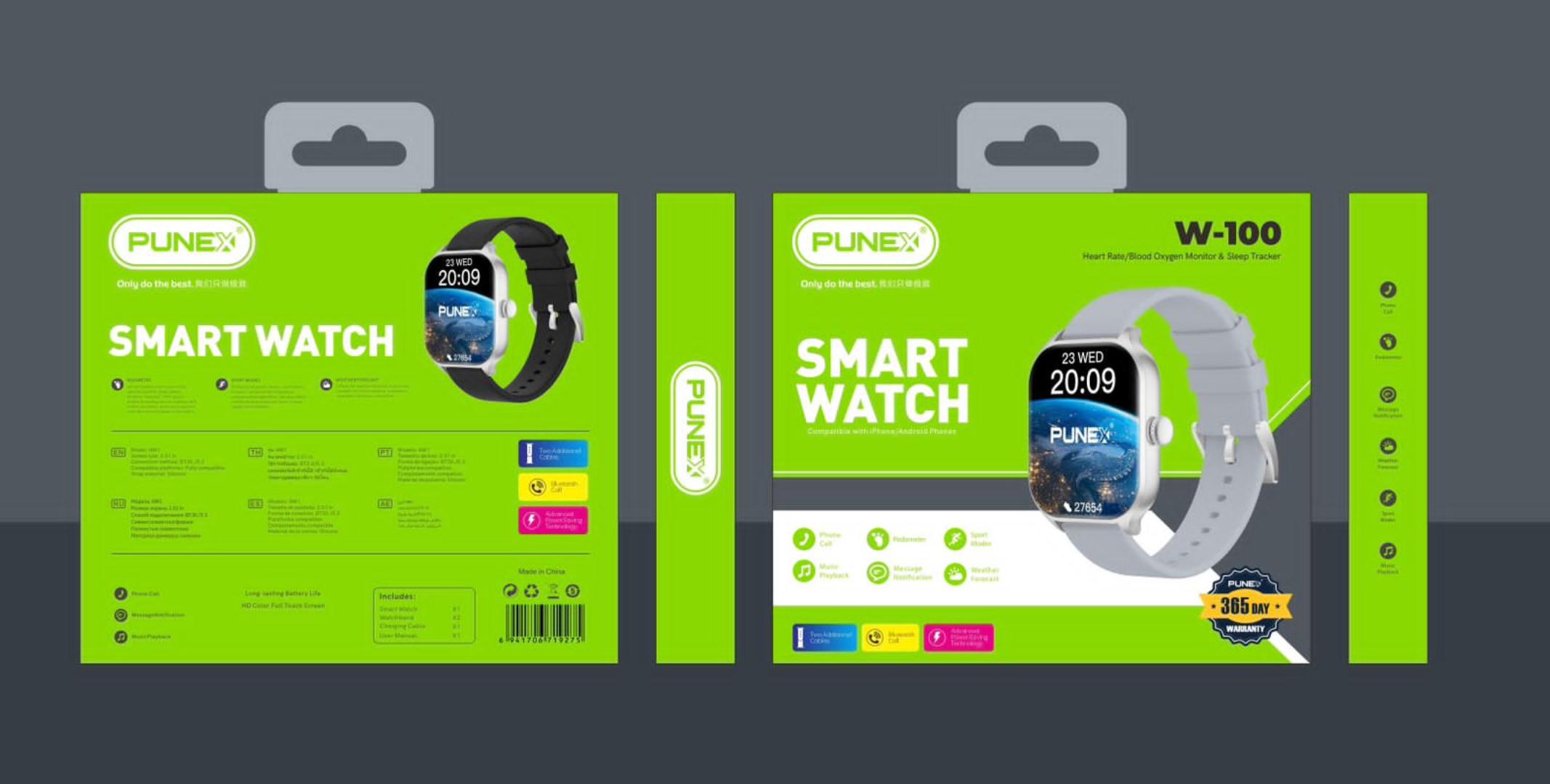 PUNEX SMART WATCH,365days warranty, Bluetooth version 5.4 connection measure blood oxygen level, receive calls ,count steps