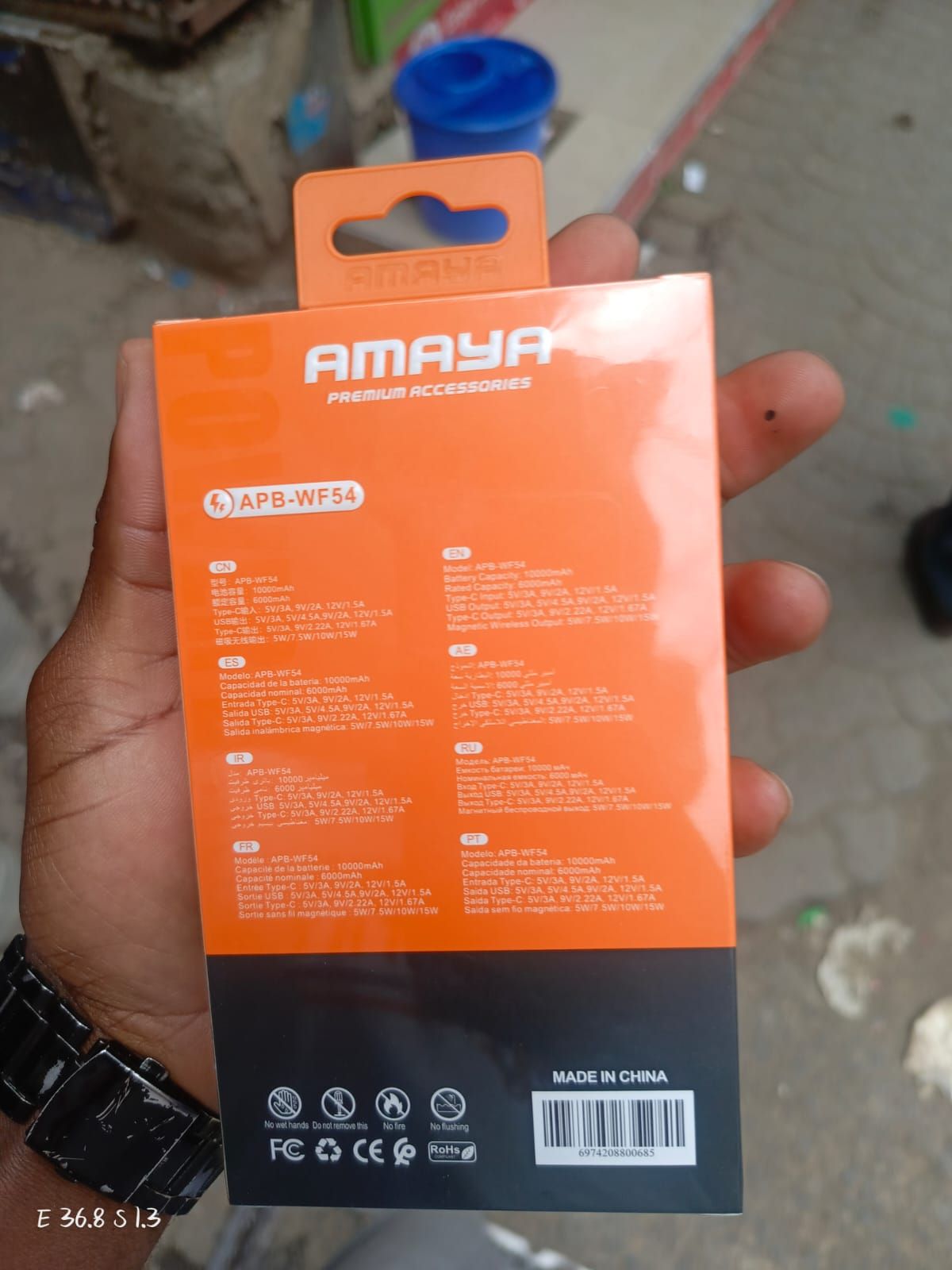 AMAYA  APB-WF54 MAGNETIC POWER BANK, 10,000mAh WIRELESS PORTABLE CHARGER, FAST CHARGING BATTERY PACK WITH USB-C , MAGSAFE FOR, IPHONE AND SUMSUNG S SERIES.