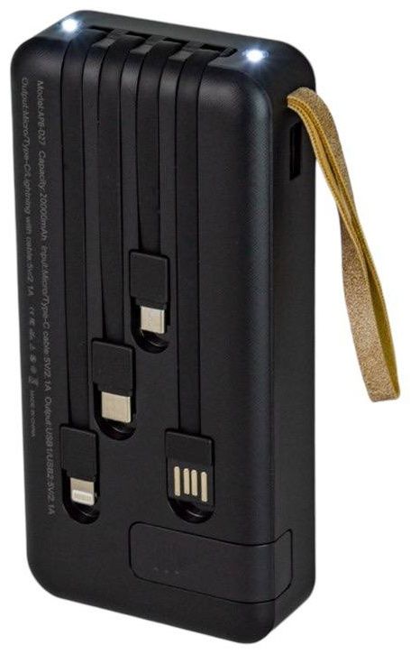 AMAYA APB-D27 20000mAh POWER BANK – LED LIGHT, DIGITAL DISPLAY, FAST CHARGING, WITH DETACHABLE 4-in-1 CABLE