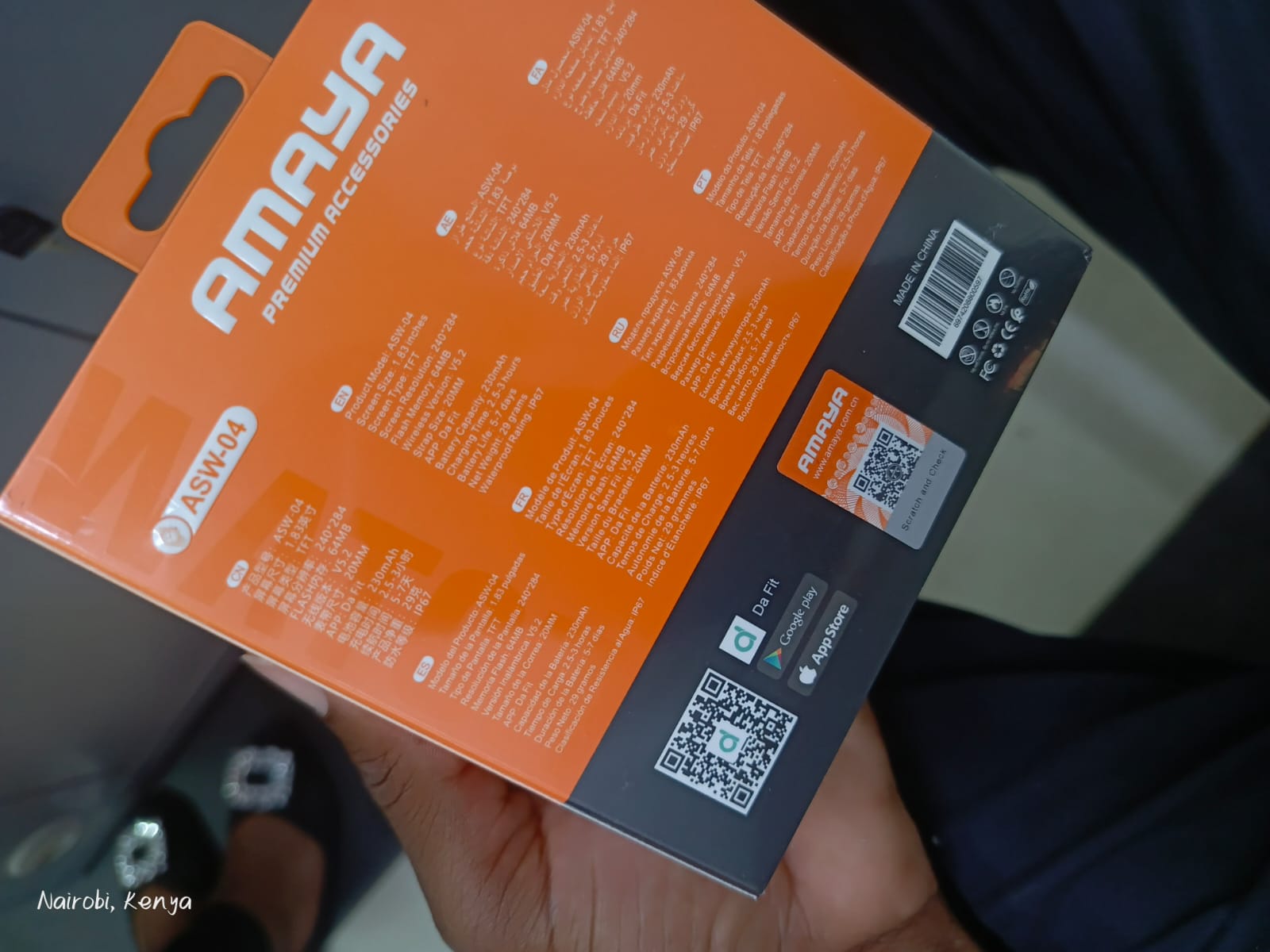 AMAYA WATCH LITE ASW-04 , 1.83" LCD DISPLAY, IP67 WATER AND DUST PROOF, 240mAh BATTERY CAPACITY, WITH SPORTS MODES, HEART RATE MONITOR, BLOOD OXYGEN MONITOR , BLUETOOTH  CALLING AND SLEEP TRACKING.