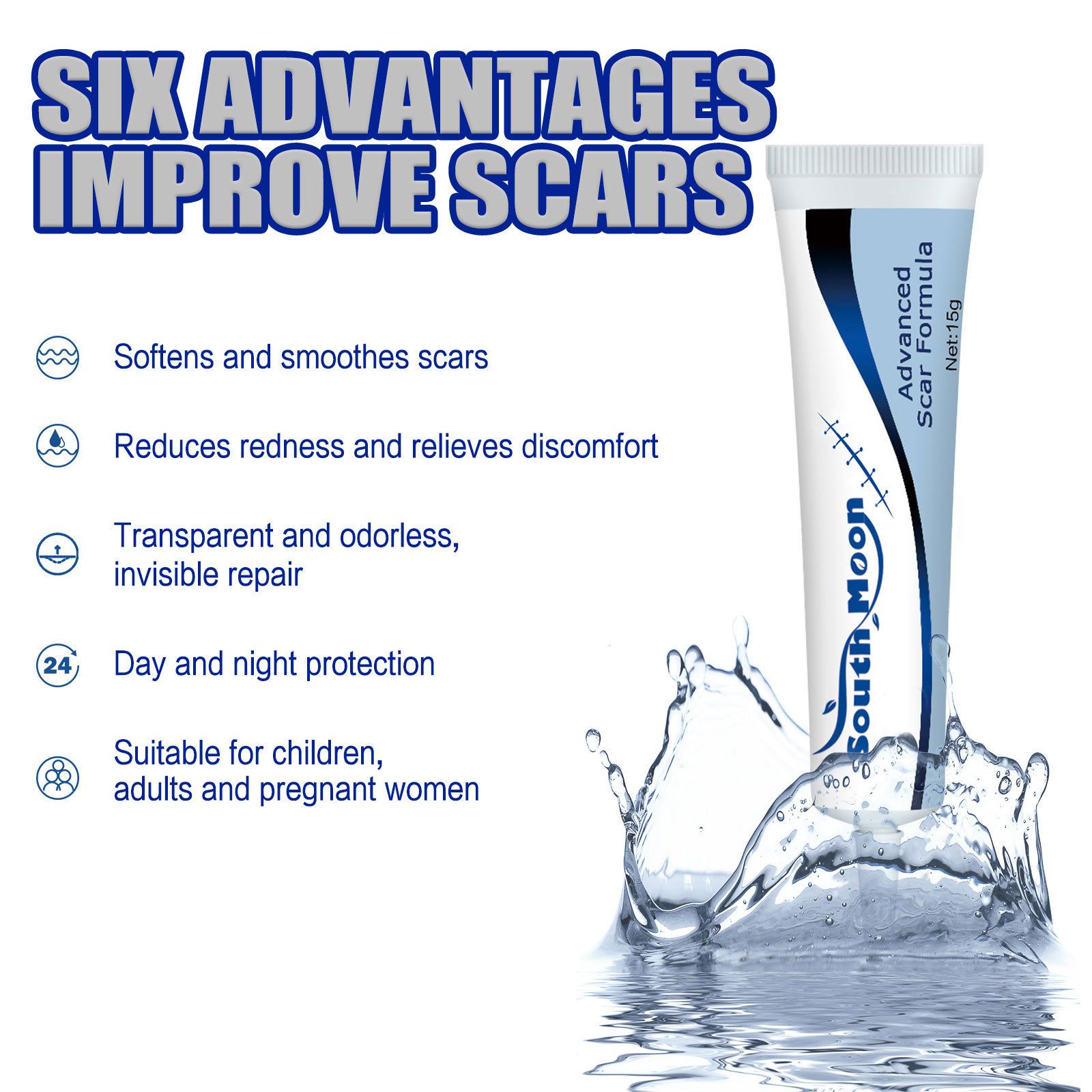 Scar removal  Gel，Advance Scar Gel，Advanced Formula Scar Gel for Old & New Scars, Acene, C-Section, Stretch Marks, Old and New Scars ,Keloids Scar Removal Cream (2PCS)