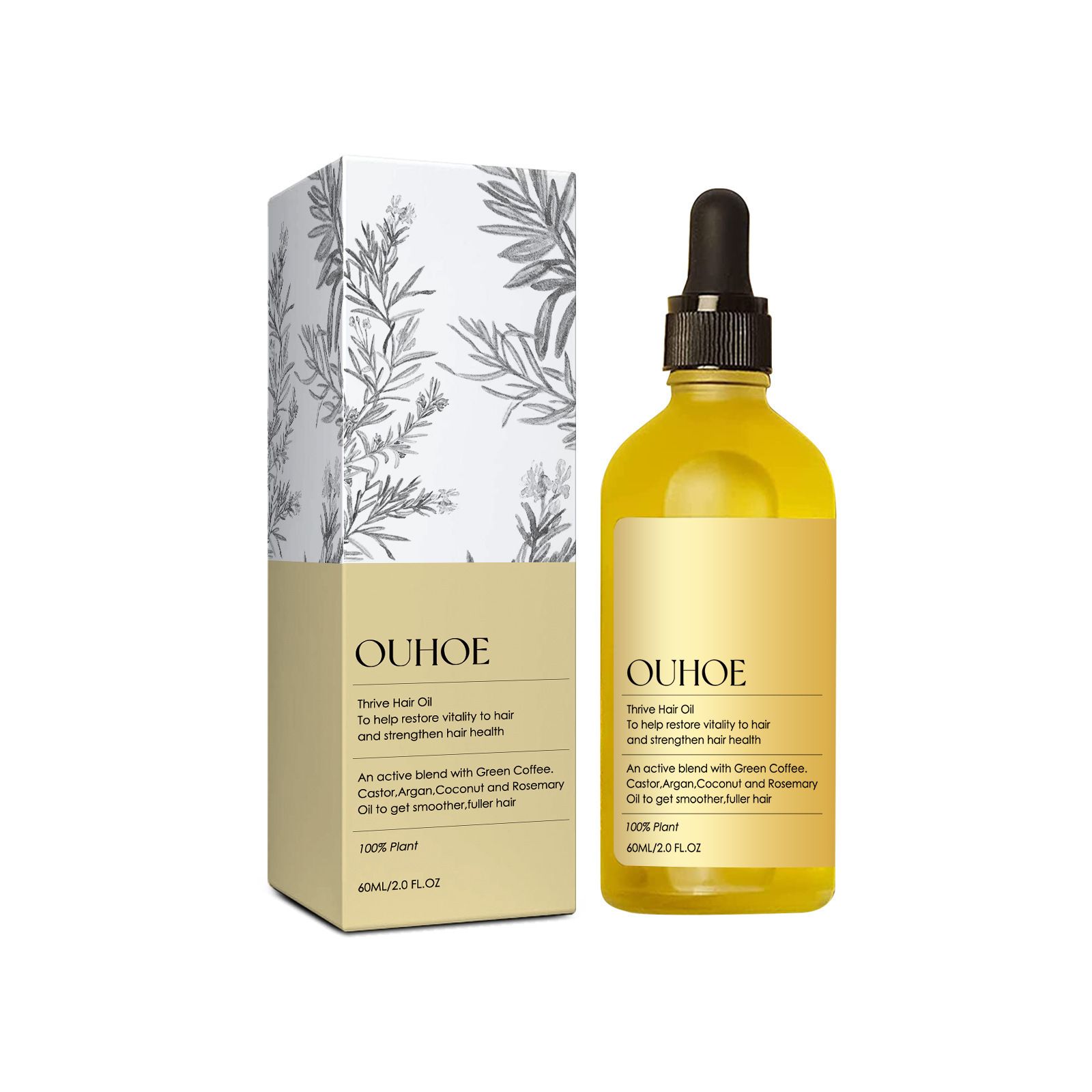 Veganic Rosemary Hair Growth Oil for Dry, Damaged & Thin Hair, 
120ML Veganic Natural Hair Growth Oil, Rosemary Scent - Organic, for Dry, Damaged, Thin Hair ，Nourishing Unisex Formula