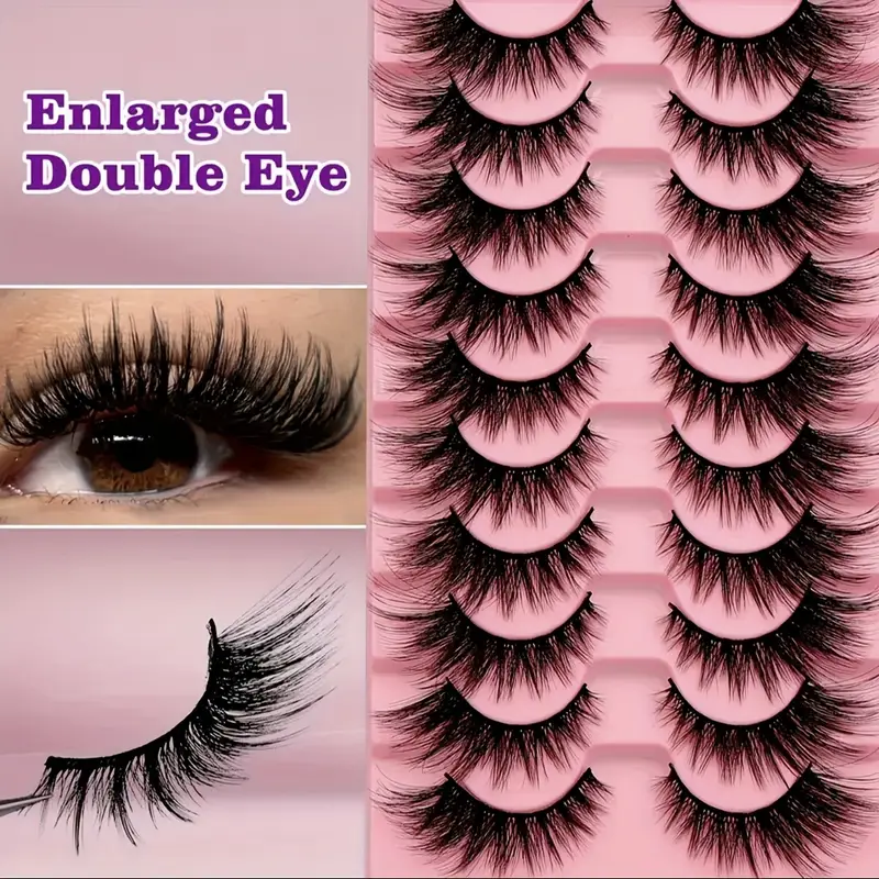 Manga Lashes with Spikes Anime Eyelashes Hybrid Wispy Lash Natural Cat Eye Fluffy False Eyelashes Faux Mink Lash Strips that Look Like Extensions Eye Lash Spikes Pack