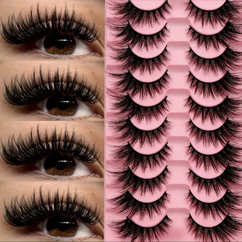 Manga Lashes with Spikes Anime Eyelashes Hybrid Wispy Lash Natural Cat Eye Fluffy False Eyelashes Faux Mink Lash Strips that Look Like Extensions Eye Lash Spikes Pack