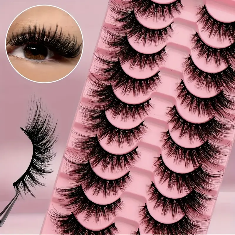 Manga Lashes with Spikes Anime Eyelashes Hybrid Wispy Lash Natural Cat Eye Fluffy False Eyelashes Faux Mink Lash Strips that Look Like Extensions Eye Lash Spikes Pack